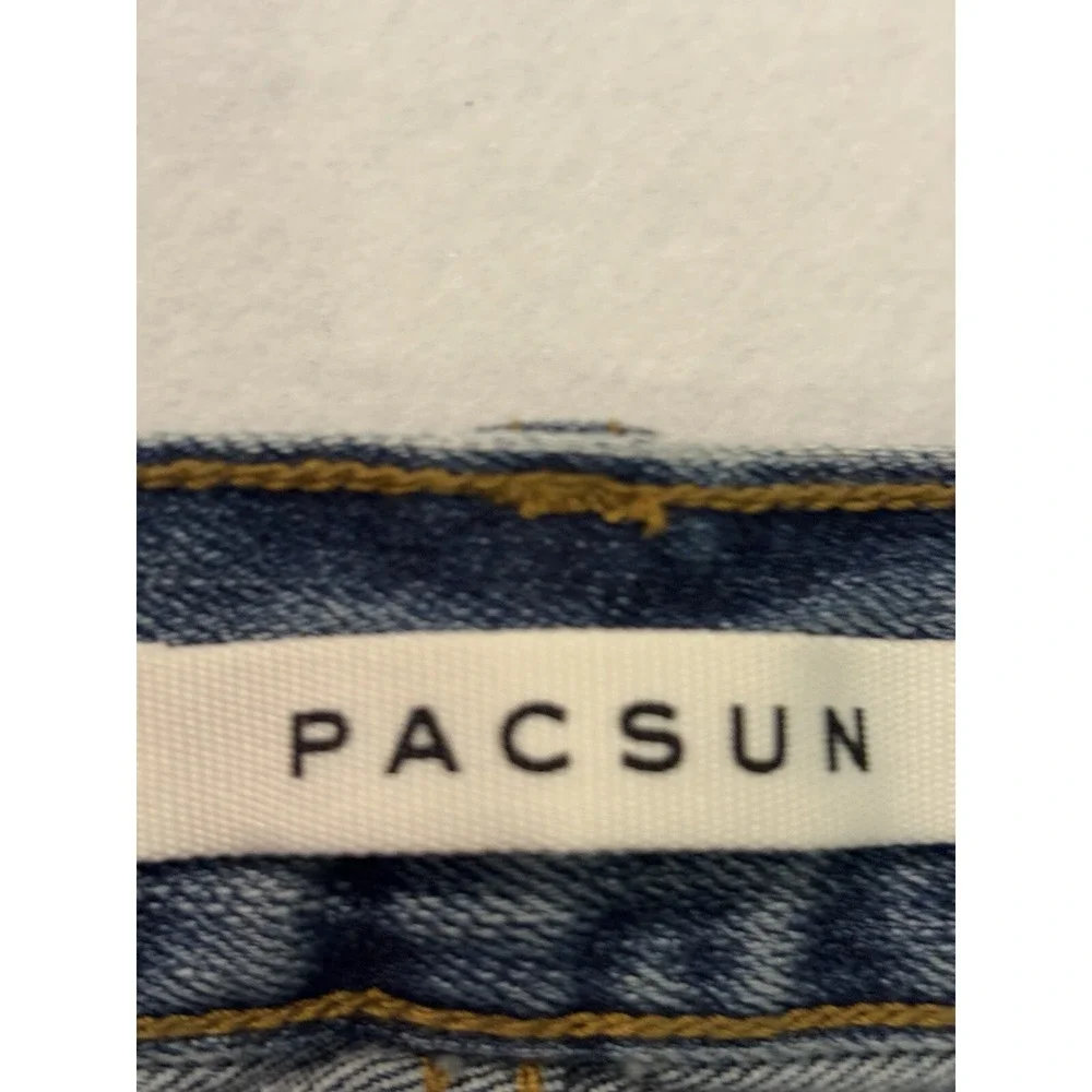 Pacsun Jeans Mens 31x32 Black Stacked Skinny Dark Wash Distressed‎ Pants